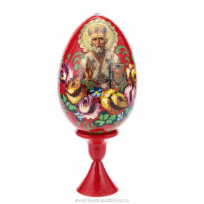 Яйцо пасхальное на подставке "Николай Чудотворец", фотография 0. Интернет-магазин ЛАВКА ПОДАРКОВ