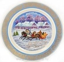 2619  Сувенирная тарелка 36см  "Тройка"