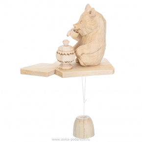 Богородская деревянная игрушка "Медведь с самоваром", фотография 0. Интернет-магазин ЛАВКА ПОДАРКОВ