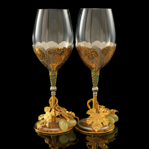 Набор из двух бокалов для вина "Виноградная лоза". Златоуст, фотография 0. Интернет-магазин ЛАВКА ПОДАРКОВ