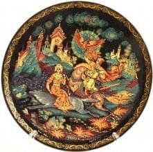 26116-Т200-081 Сувенирная тарелка"Сказки. Иван-царевич и серый волк" d-20см 