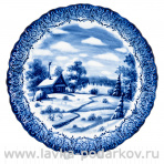 Декоративная тарелка "Русские края". Гжель