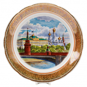 Тарелка декоративная "Вид на Кремль с набережной" , фотография 0. Интернет-магазин ЛАВКА ПОДАРКОВ