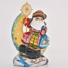 Скульптура "Дед Мороз на месяце", фотография 0. Интернет-магазин ЛАВКА ПОДАРКОВ
