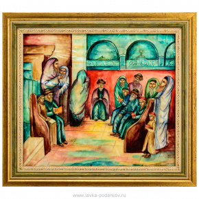 Картина на перламутре "Молитва в синагоге" 29х26 см, фотография 0. Интернет-магазин ЛАВКА ПОДАРКОВ
