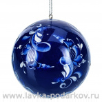 Новогодний елочный шар с росписью "Гжель"