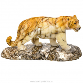 Скульптура из натурального камня "Тигр". Ангидрит, фотография 0. Интернет-магазин ЛАВКА ПОДАРКОВ