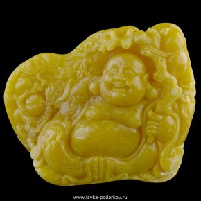 Эксклюзивный сувенир из цельного янтаря "Будда", фотография 0. Интернет-магазин ЛАВКА ПОДАРКОВ