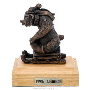 Бронзовая статуэтка "Мишка на санках", фотография 0. Интернет-магазин ЛАВКА ПОДАРКОВ