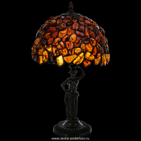 Настольная лампа из янтаря и бронзы. Высота 47 см, фотография 0. Интернет-магазин ЛАВКА ПОДАРКОВ