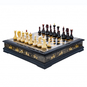 Шахматы с инкрустацией из янтаря и янтарными фигурами, фотография 0. Интернет-магазин ЛАВКА ПОДАРКОВ