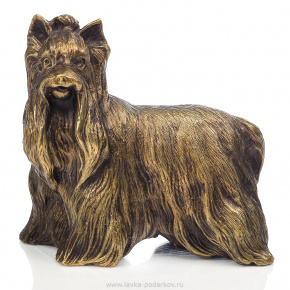 Бронзовая статуэтка собаки "Йоркширский терьер", фотография 0. Интернет-магазин ЛАВКА ПОДАРКОВ