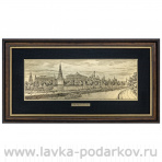 Офорт черно-белый "Вид на Кремль с Большого Каменного моста" 35х72 см