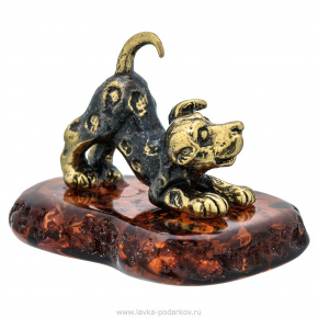 Статуэтка с янтарем "Собака Далматинец", фотография 0. Интернет-магазин ЛАВКА ПОДАРКОВ