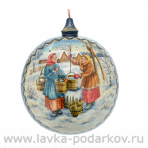 Новогодний елочный шар с росписью "Зима. По воду"