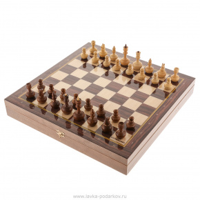 Шахматный ларец с деревянными фигурами 37х37 см, фотография 0. Интернет-магазин ЛАВКА ПОДАРКОВ