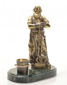 11218 Бронза Статуэтка "Литейщик" Змеевик (4.64.2)