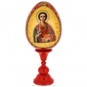 Пасхальное яйцо на подставке "Великомученик Пантелеймон", фотография 0. Интернет-магазин ЛАВКА ПОДАРКОВ
