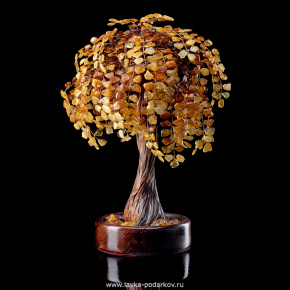 Денежное дерево из янтаря "Верба", фотография 0. Интернет-магазин ЛАВКА ПОДАРКОВ