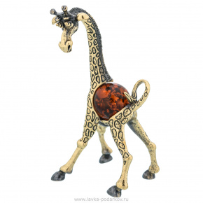 Статуэтка с янтарем "Жираф", фотография 0. Интернет-магазин ЛАВКА ПОДАРКОВ