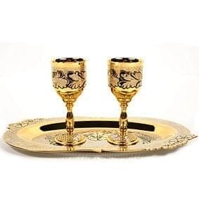 0012239 Златоуст Набор водочный малый:Блюдо + 2 рюмки NAW