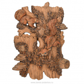 Панно из натурального дерева "Белки" 27х35 см, фотография 0. Интернет-магазин ЛАВКА ПОДАРКОВ