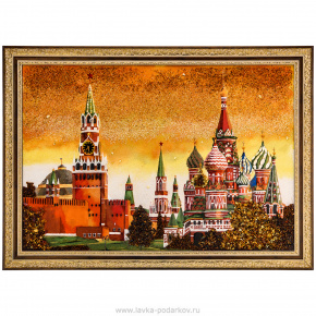 Картина янтарная "Сердце Москвы" 60х80 см, фотография 0. Интернет-магазин ЛАВКА ПОДАРКОВ