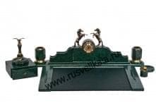 7000 Нат.камень Письменный набор 13 предметов Ит.мрамор, бронза, позолота 