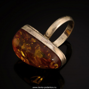 Кольцо с янтарем (серебро 925*) 6.99 гр., фотография 0. Интернет-магазин ЛАВКА ПОДАРКОВ