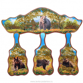Сувенирный кухонный набор досок "Медведь", фотография 0. Интернет-магазин ЛАВКА ПОДАРКОВ