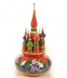 -ЦС-45 Шкатулка Сувенир КАРУСЕЛЬ МУЗЫКАЛЬНАЯ "СОБОР" сюжеты в ассортименте ок.20см