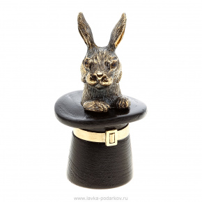 Бронзовая статуэтка "Кролик в шляпе", фотография 0. Интернет-магазин ЛАВКА ПОДАРКОВ