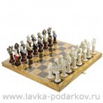 Коллекционные шахматы "Екатерина II Великая" из карельской березы