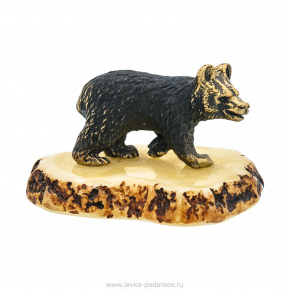 Статуэтка с янтарем "Медведь", фотография 0. Интернет-магазин ЛАВКА ПОДАРКОВ