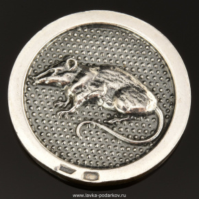 Монета на удачу "Крыса" (серебро 925*), фотография 0. Интернет-магазин ЛАВКА ПОДАРКОВ