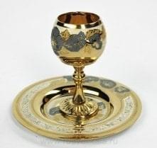 15343 Златоуст Набор "Эгоист" с Бабочкой 2 пр. Кубок + Блюдо в П/У