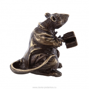 Бронзовая статуэтка "Крыса с деньгами", фотография 0. Интернет-магазин ЛАВКА ПОДАРКОВ