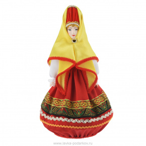 Фарфоровая кукла "Женщина в традиционном летнем костюме", фотография 0. Интернет-магазин ЛАВКА ПОДАРКОВ