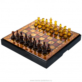 Шахматы янтарные "Камелот" 32х32 см, фотография 0. Интернет-магазин ЛАВКА ПОДАРКОВ