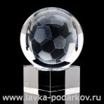Лазерная графика "Футбольный мяч" на подставке