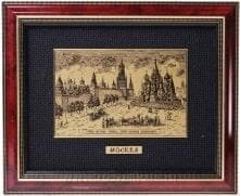  /16*21см Офорт черно-белый "Старая Москва.Храм Василия Блаженного"  