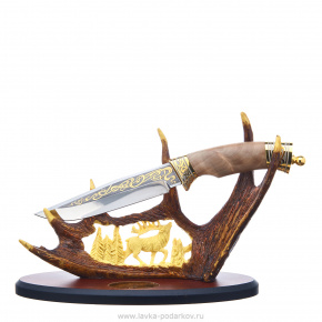Подарочный набор с ножом и подставкой "Олень", фотография 0. Интернет-магазин ЛАВКА ПОДАРКОВ