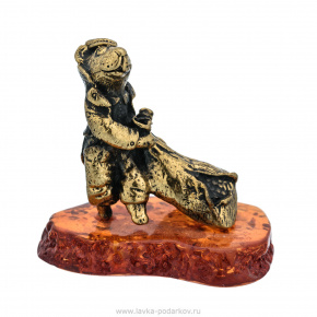 Статуэтка с янтарем "Мышь Одессит", фотография 0. Интернет-магазин ЛАВКА ПОДАРКОВ