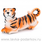 Скульптура "Тигр лежащий" Гжель (в ассортименте)