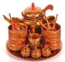 2590/зелен Хохлома Набор для первых блюд на 6 персон, 25 предметов