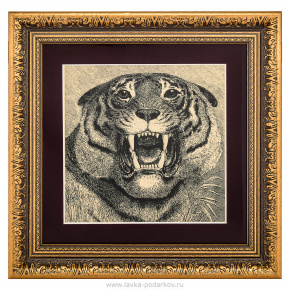 Картина с сусальным золотом "Тигр", фотография 0. Интернет-магазин ЛАВКА ПОДАРКОВ