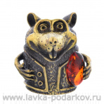 Сувенирный колокольчик "Крысик" с янтарем