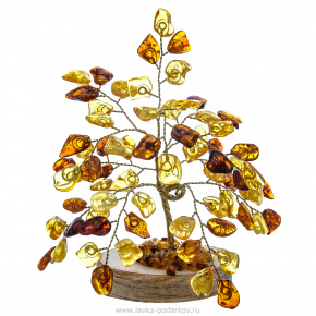 Денежное дерево из янтаря 86 камней, фотография 0. Интернет-магазин ЛАВКА ПОДАРКОВ