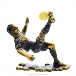 Статуэтка с янтарем "Футболист" (белый), фотография 0. Интернет-магазин ЛАВКА ПОДАРКОВ