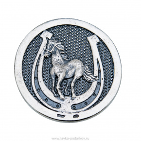 Монета сувенирная "Лошадь с подковой". Серебро 925*, фотография 0. Интернет-магазин ЛАВКА ПОДАРКОВ
